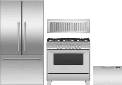 4 Piece Package Includes Refrigerator, Range, Hood And Dishwasher